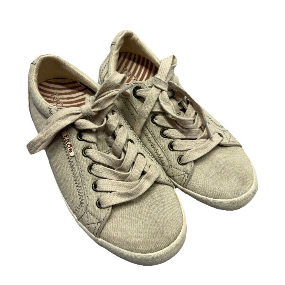 Taos Star Burst Women's Size 6 Shoes Beige Lace Up Supportive Canvas